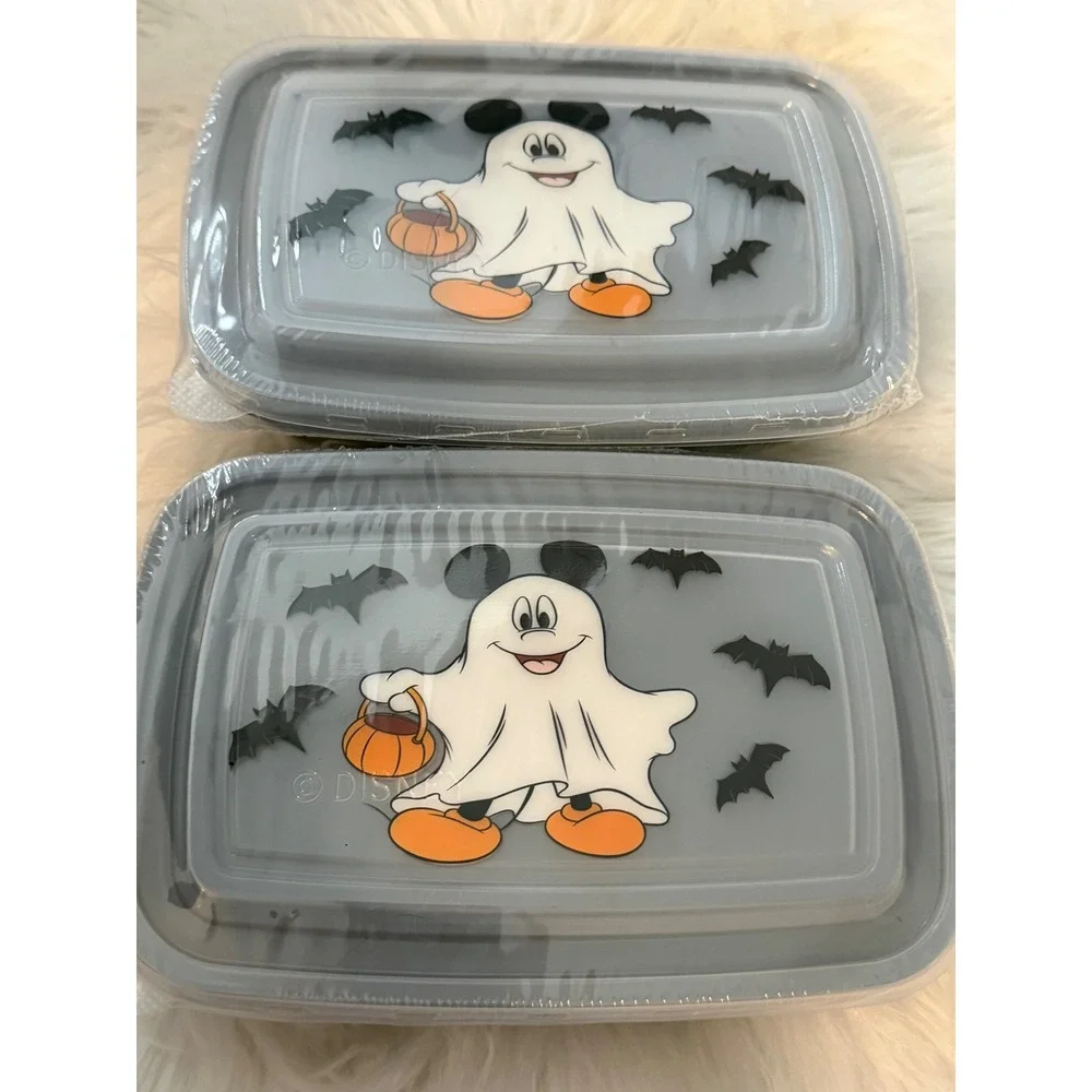 Disney Mickey Mouse Ghost Halloween 4 Piece Meal Prep Containers Set 33.8oz